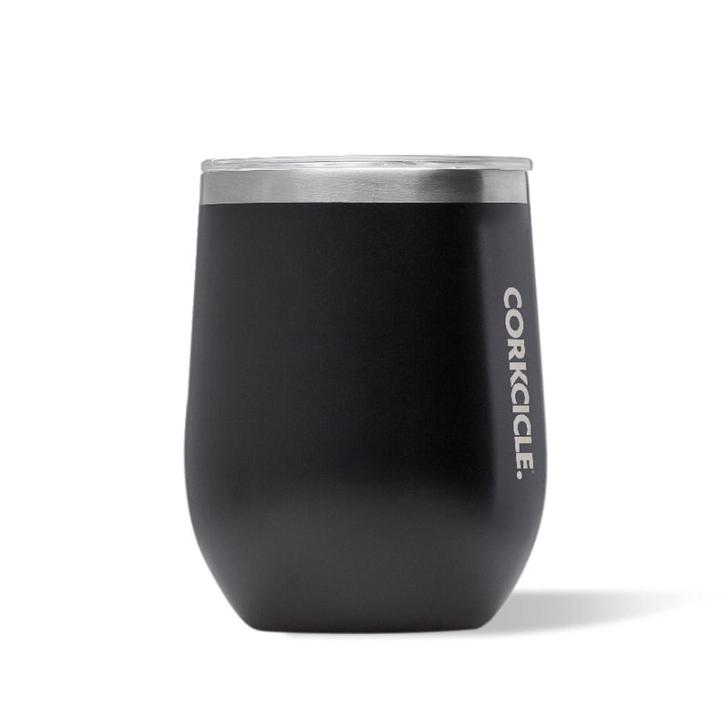 Corkcicle Stemless Wine Tumbler - Keeps Drinks Cold for 6 Hours - Triple-Insulated Stainless Steel - Non-Slip Base - Summer Drinkware Gift - Keeps Drinks Ice Cold - 12 oz - Matte Black - Image 1